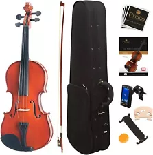 Mendini By Cecilio Violin For Kids & Adults Maple 4/4 MV Natural Varnish