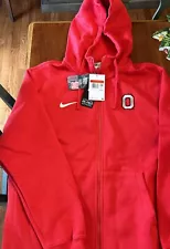 NEW Nike Ohio State Buckeyes Full Zip Hooded Jacket Hoodie - Mens Large