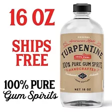 100% Pure Gum Spirits of Turpentine, 16 OUNCE BOTTLE natural turps ON SALE!!