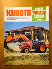 Rare 1985 Kubota Diesel Tractor L3350 4WD Specs Sales Brochure - Mint 6 Pages