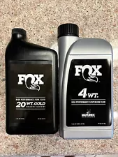 FOX 20 Weight Gold AND FOX 4wt Suspension Fluid - 1 Quart Each - Factory Sealed