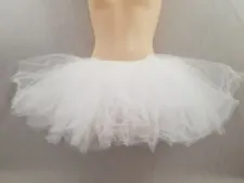 White Short Ballet Tutu Skirt Dance Costume 5 Graduated Layers Child & Adult USA