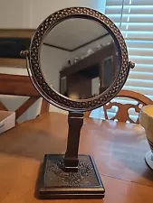 Ornate Table Top Vanity Mirror Square Bottom Double Sided Mirror