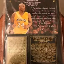 KOBE BRYANT 20 YEAR CAREER PLAQUE! 2 HAND MADE KOBE RINGS & NOVELTY NOTE w/COA!