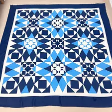 Handmade Original Ocean Storm 100%Cotton Queen Size Patchwork quilt top/topper