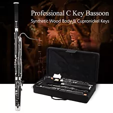 C Key Bassoon Synthetic Wood Body Woodwind Instrument with Carry Case Kit A7B9