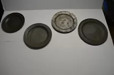 4 Pewter Plates various marks