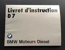 BMW Marine D7 Diesel Engine Owners Manual Livret D'instruction in French