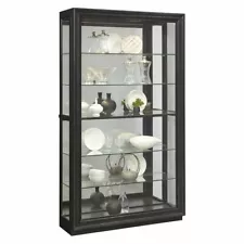 Sliding Glass Door 5 Shelf Curio Cabinet in Dark Brown by Pulaski Furniture