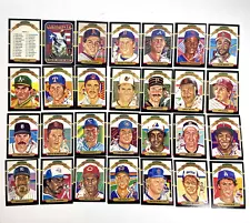 1987 Donruss Baseball ~ DIAMOND KINGS ~ Complete 28 Card Set #1-27 + Clemente