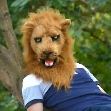 Can Move Mouth Lion Mascot Costume Fursuit Cosplay Animal Halloween Lifelike New