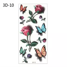 3D Temporary Tattoos for Women Body Art Tattoo Sticker Butterfly Flower Tatoos