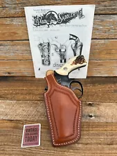 El Paso Saddlery Brown Leather Lined Stamped Holster for S&W K 2.5" LEFT