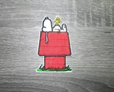 Peanuts Snoopy And Woodstock on Dog House Embroidered Iron On Patch 2.25" x 3.5"