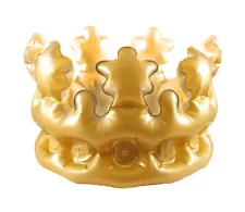 Inflatable Adult Gold Crown - Costume Accessory Fancy Dress Up King Toy Party