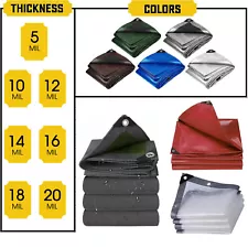 Super Heavy Duty Poly Tarp 16Mil 18Mil 20Mil Waterproof Canopy Cover Tarpaulin