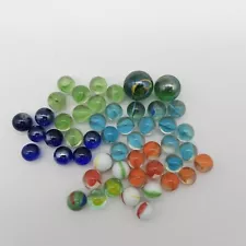 VTG Marbles Mixed Lot Estate Sale Find Cats Eye Shooter Swirls 50Ct 9mm-17mm