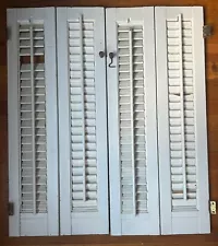 1 Set of VINTAGE Wood 28 x 24 1/2 Bifold Louver Window Plantation Shutters