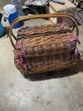 wicker picnic basket set