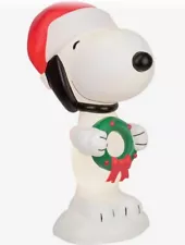 2' SNOOPY FROM PEANUTS WITH WREATH LED Blow Mold Yard Decoration