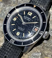 AMAZING Vintage BLANCPAIN AQUA LUNG Fifty Fathoms DIVE Watch 1000Ft TROPIC Dial!