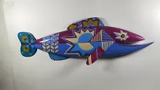 Custom Hand Carved,Handpainted, ￼Wooden Fish Measures 24 X 9 X 3. Check It Out!!