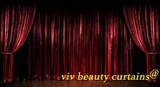 THEATER/STAGE Red Vintage Classic Velvet Curtain Drape 12ft H Sound Proof