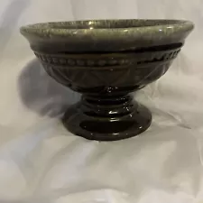 Vintage Hull USA Pottery F27 Brown With Green Drip Glaze Planter Excellent