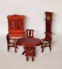 SALE HALF SCALE 1/24 New Dollhouse Miniature Dining Room Set 7pcs REAL WOOD