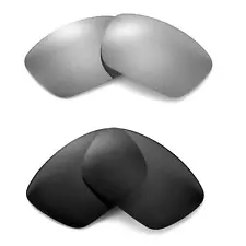 Walleva Two Pairs Polarized Lenses For Oakley Fuel Cell - Black + Titanium