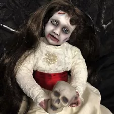 OOAK Creepy Odd 16” Ghost Girl Spooky Scary Halloween Horror Artist Art Doll