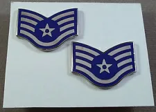 US Air Force Metal Collar Rank Insignia Staff Sergeant E-5 Pair