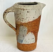 Vintage Stoneware 8.5" Pitcher Minnesota Studio Pottery Specks Neutral Colors