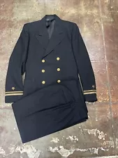 WW II US NAVEL OFFICERS UNIFORM- JKT- 38 LONG- PANTS -32X34- DARK NAVY -RARE