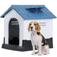 26.8'' Folding Large Dog House Plastic with Adjustable Skylight & Elevated Base