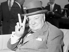 Winston Churchill V for Victory 8"x 10" World War II Photo Picture #24