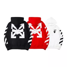 OFF Handshake Arrow WHITE Art Hoodie Autumn and Winter Cotton Casual Loose Sport