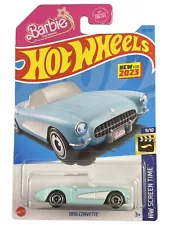 Hot Wheels 2023 HW Screen Time 9/10 Blue 1956 Corvette C1 Barbie New For 2023