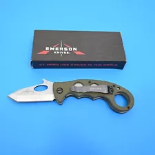 EMERSON KNIVES, KARAMBIT CQC-7, MADE IN USA WAVE FEATURE LINERLOCK FOLDING KNIFE