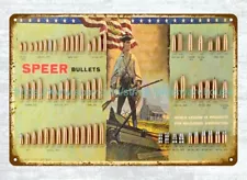 Speer Bullet Board Ammunition Caliber Advertising Display metal tin sign