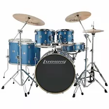 Ludwig LCEE622023EXP Element Evolution 6-Piece Drum Set, Blue Sparkle