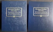 Set of 2 Whitman Morgan Silver Dollars Coin Album Book Number 1 & 2 1878-1921