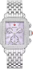 Michele Deco Stainless Steel Diamond Bezel & Dial Womens Luxury Watch For Sale