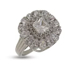 Princess And Pears Cut Simulated VVS Diamond Cocktail Square Ring