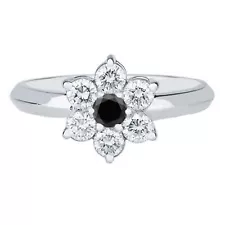 2.25Ct Round Cut 100% Natural Black Diamond Solitaire Ring In 925 Silver