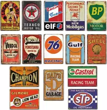 15 Pieces Old Gas Oil Retro Signs,Decorative Vintage Tin Metal Signs for Wall Ar