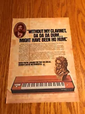 1978 VINTAGE 8X11 PRINT AD HOHNER CLAVINET D6 WALTER MURPHY A FIFTH OF BEETHOVEN