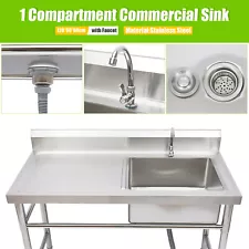 47" Stainless Steel Utility Commercial Square Kitchen Sink for Restaurant Home