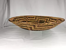 OLD NATIVE AMERICAN PAPAGO BASKET 17 1/2" ACROSS & 3 1/4" TALL