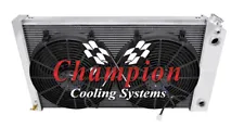 3 Row AR Radiator 17x28",14" Fans,1 1/2,1 3/4 - 66-77 Oldsmobile Cutlass LS Swap